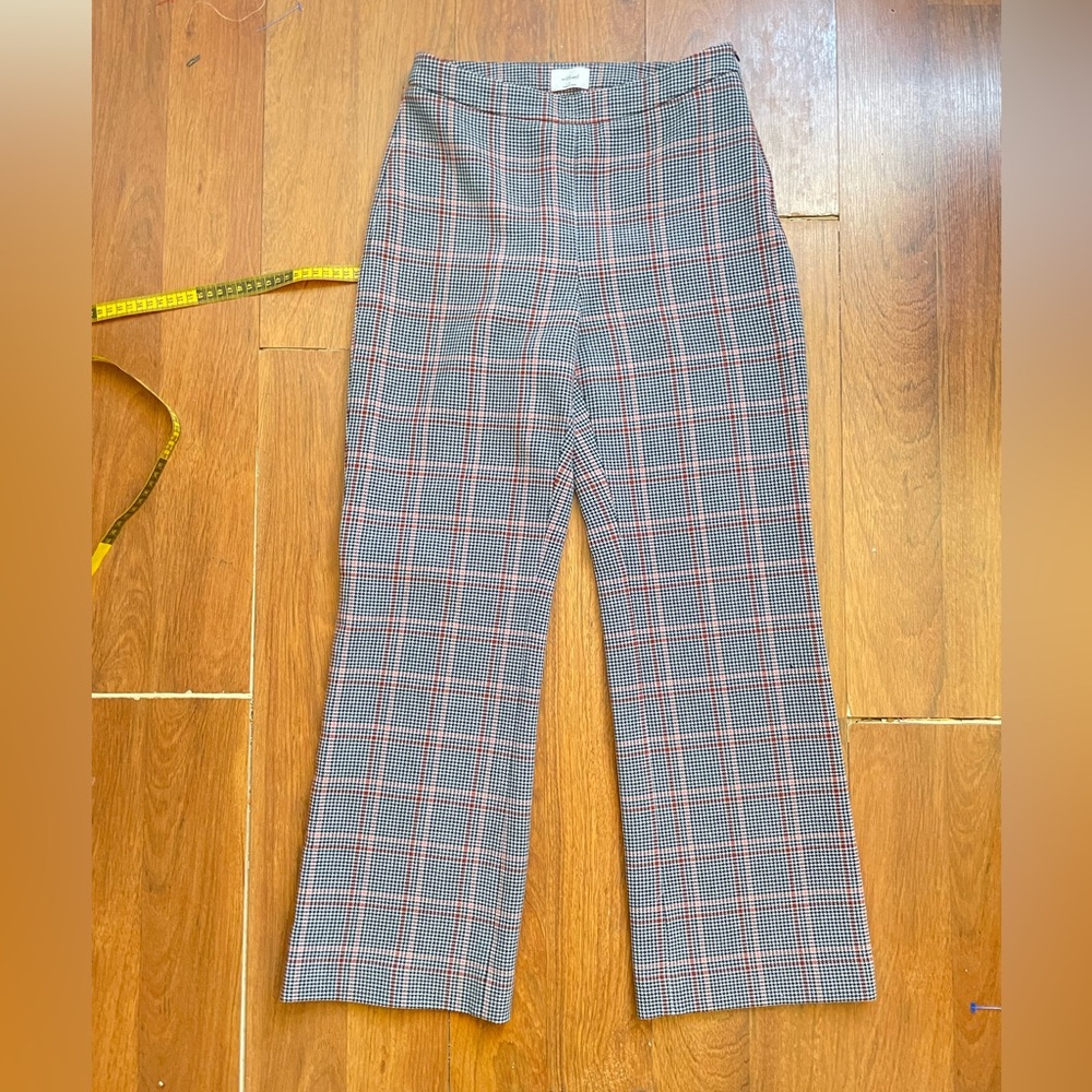 Wilfred herringbone plaid kick flare pants